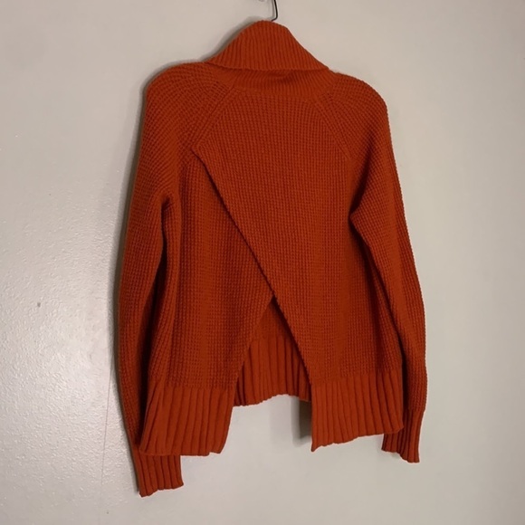 Madewell autumn orange net split back cowl neck sweater women’s small - Picture 2 of 7